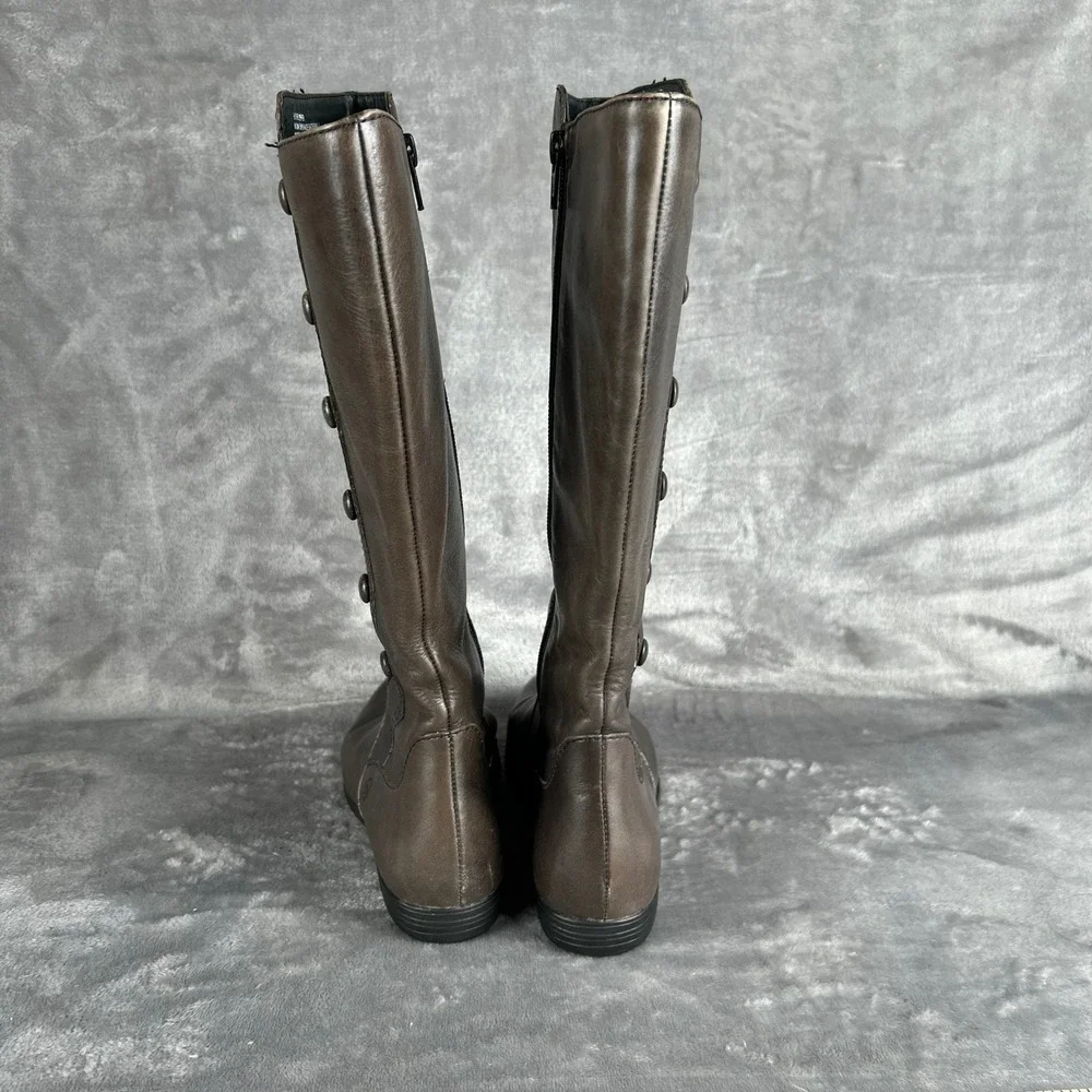 Born Womens Brown Leather Tall Knee High Button Boots B42222 Size 6 EU 36.5